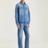 Couture-skjorte med sømmer i skyggevasket denim Couture-skjorte med sømmer i skyggevasket denim