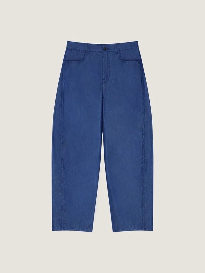 Couture-søm Indigoblå jeans med Givenchy-stempelprint Couture-søm Indigoblå jeans med Givenchy-stempelprint