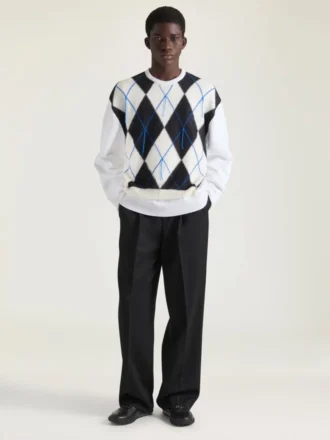Couture-søm strikket argyle-genser