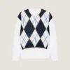 Couture-søm strikket argyle-genser