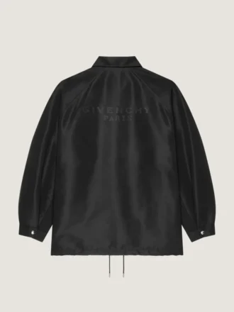 Couture-sømmet polyfaille-jakke med Givenchy Paris-merke
