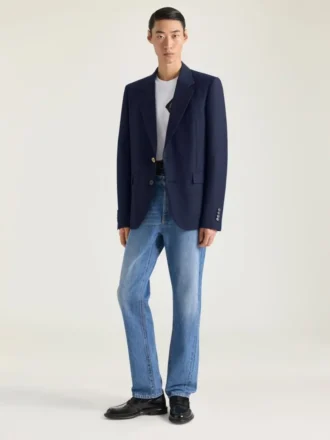 Enkeltradet blazer i ull og mohair