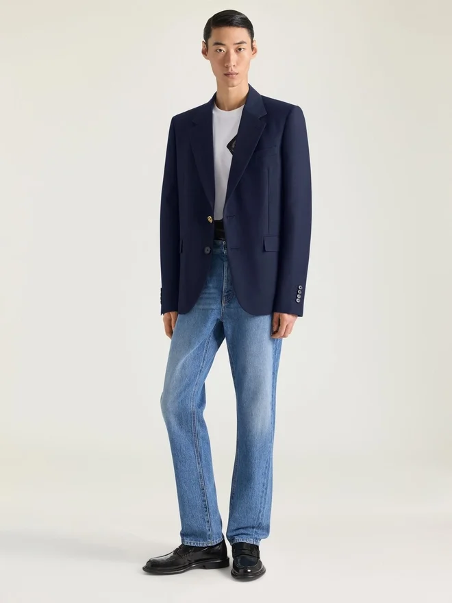 Enkeltradet blazer i ull og mohair Enkeltradet blazer i ull og mohair