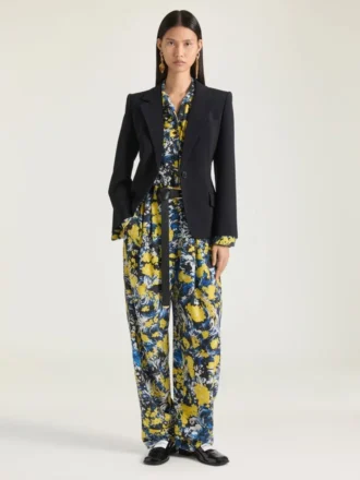 Pyjamasbukser i viskose med blomstertrykk Pyjamasbukser i viskose med blomstertrykk