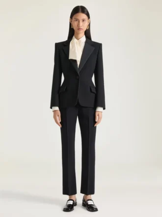 Slim Fit-bukser i ull med smal passform