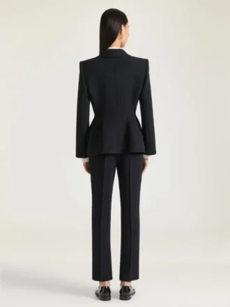 Slim Fit-bukser i ull med smal passform