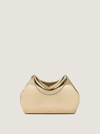 Facet Clutch i skinn med speileffekt