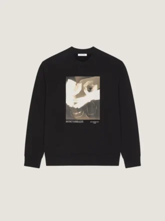 Fleece-genser med surrealistisk trykk