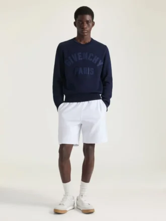 Genser i bomullstrikk med Givenchy Paris-broderi