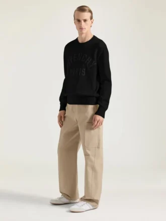 Genser i bomullstrikk med Givenchy Paris-broderi