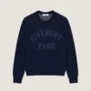 Genser i bomullstrikk med Givenchy Paris-broderi