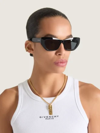 Givenchy Tape-halskjede i metall og emalje