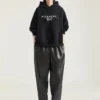 Hettegenser i fleece med Givenchy-båndtrykk