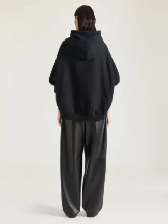 Hettegenser i fleece med Givenchy-båndtrykk