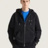 Hettegenser i fleece med glidelås og Givenchy-stempel Hettegenser i fleece med glidelås og Givenchy-stempel