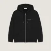 Hettegenser i fleece med glidelås og Givenchy-stempel Hettegenser i fleece med glidelås og Givenchy-stempel