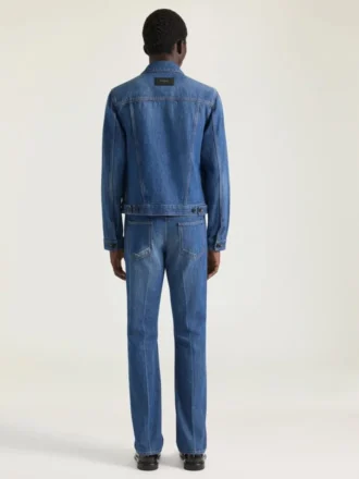 Jakke i mellomblå denim