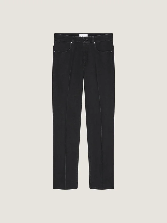 Jeans med rett passform og presselinjer Jeans med rett passform og presselinjer