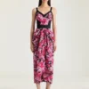 Kjole i blomsterjacquard Kjole i blomsterjacquard