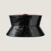 Korsettbelte i skinn med tape-trykk Korsettbelte i skinn med tape-trykk