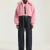 Kort blousonjakke med shearling-effekt