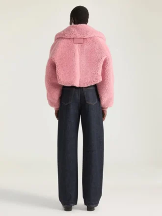 Kort blousonjakke med shearling-effekt