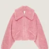Kort blousonjakke med shearling-effekt