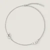 kort Crystal Pearl-halskjede i metall, krystaller og perler kort Crystal Pearl-halskjede i metall, krystaller og perler