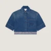 Kort kokongskjorte i mellomblå denim Kort kokongskjorte i mellomblå denim