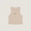 Kort tank-top i bomull med Givenchy Paris-trykk Kort tank-top i bomull med Givenchy Paris-trykk