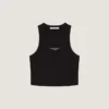 Kort tank-top i bomull med Givenchy Paris-trykk Kort tank-top i bomull med Givenchy Paris-trykk