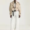 Kort trenchcoat i bomull