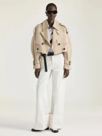 Kort trenchcoat i bomull