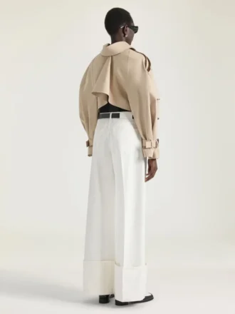 Kort trenchcoat i bomull