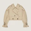 Kort trenchcoat i bomull