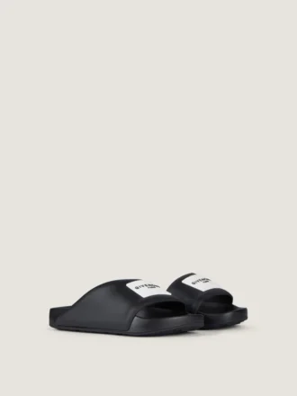 Label flate mules i gummi Label flate mules i gummi
