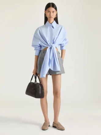 Label-loafers i semsket skinn