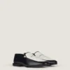 Label-loafers i skinn og lerret Label-loafers i skinn og lerret