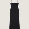 Lang, viklet kjole i ull og mohair Lang, viklet kjole i ull og mohair