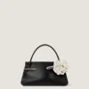 Liten roseblad-charm i nappaskinn Liten roseblad-charm i nappaskinn