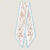 Maxi-bandeau i silke med blomstertrykk