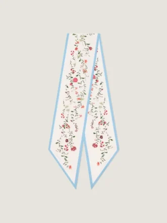 Maxi-bandeau i silke med blomstertrykk