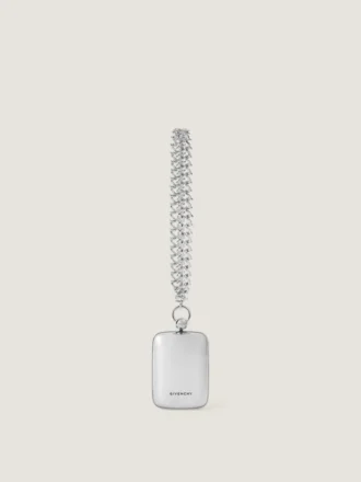 Micro Evening Clutch i metallisk skinn med kjede