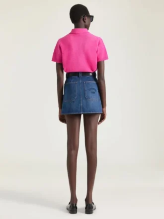Mini-cargoskjørt i mellomblå denim