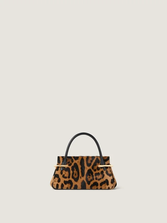 Mini Pinch-veske i skinn med ponyeffekt og leopardmønster Mini Pinch-veske i skinn med ponyeffekt og leopardmønster