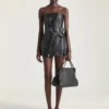 Minibustier-biker-kjole i skinn Minibustier-biker-kjole i skinn