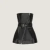 Minibustier-biker-kjole i skinn Minibustier-biker-kjole i skinn