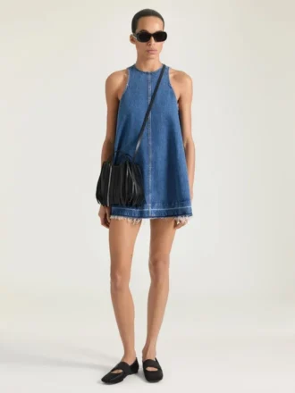Minikjole i mellomblå denim