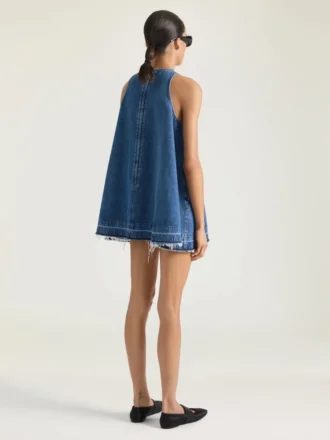 Minikjole i mellomblå denim