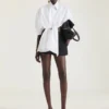 Asymmetrisk skjorte i poplin